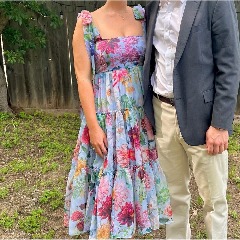 Anthropologie BHLDN Geisha Isabella Floral Tiered A-Line Midi Dress Size 6 NWOT - Picture 12 of 13